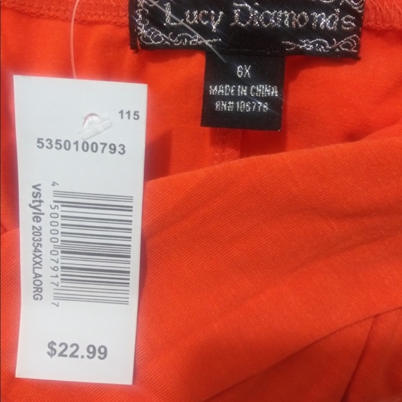Plus Size 6x. Orange Maxi dress - Picture 5 of 7